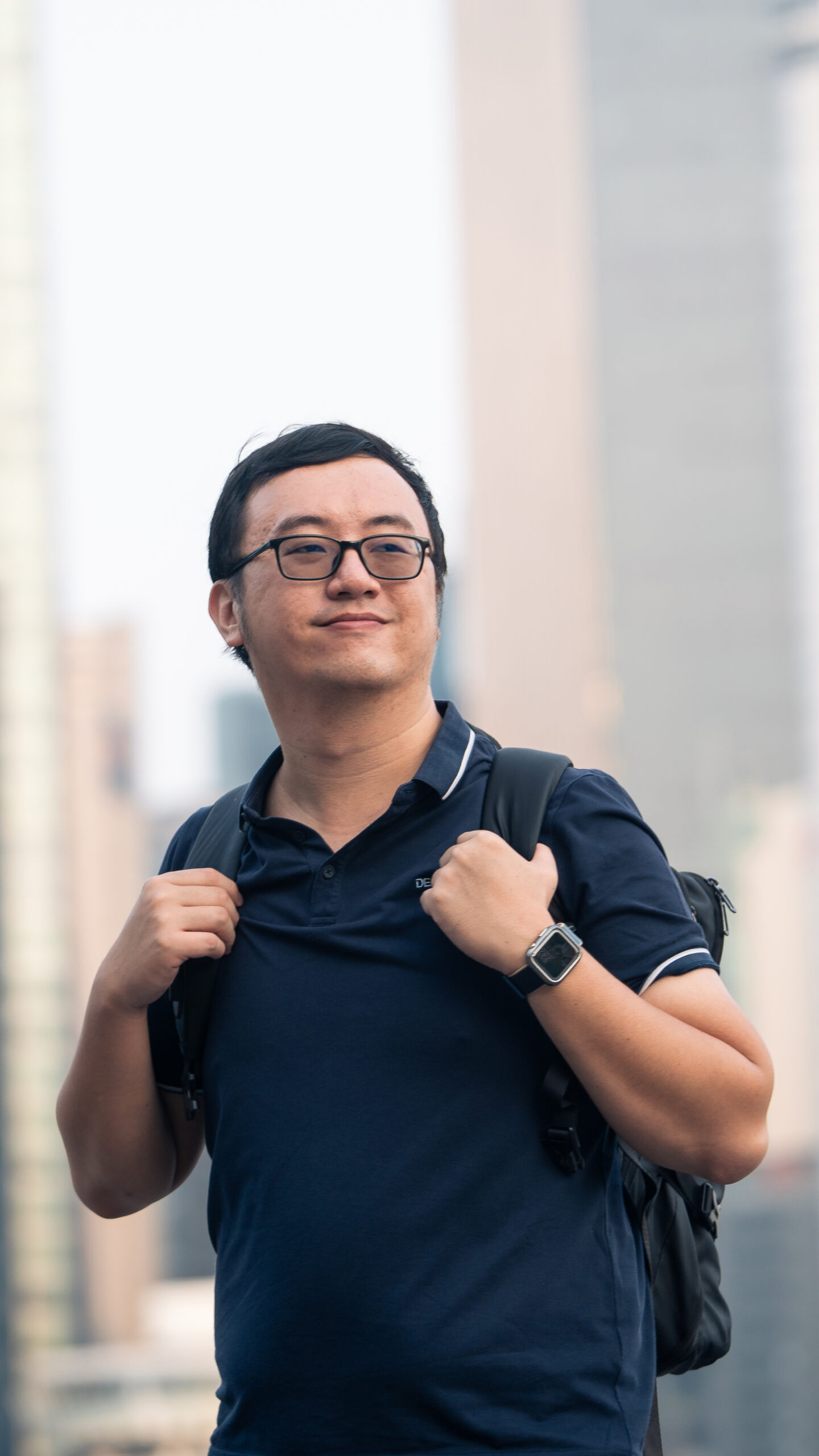 Wilson holding his favourite work bag